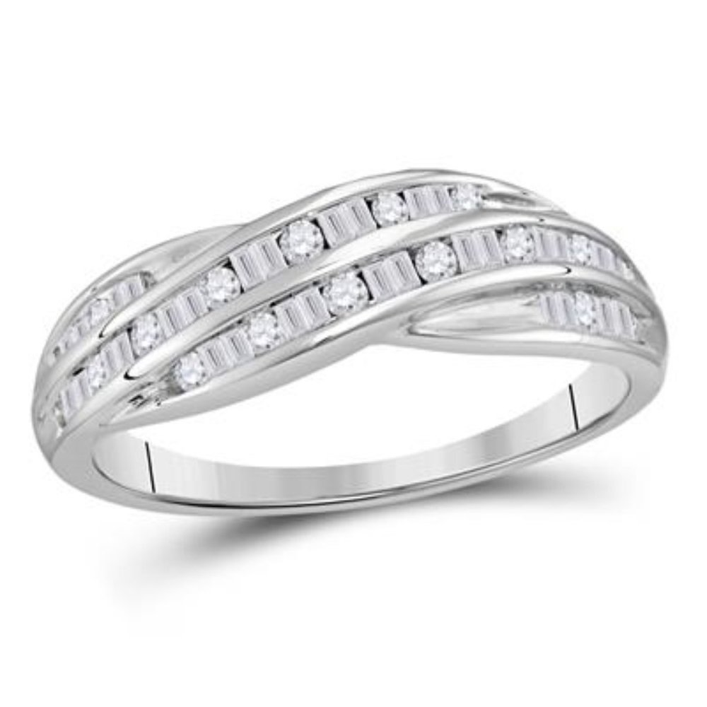 Diamond Baguette Ring 10k Gold Crossover